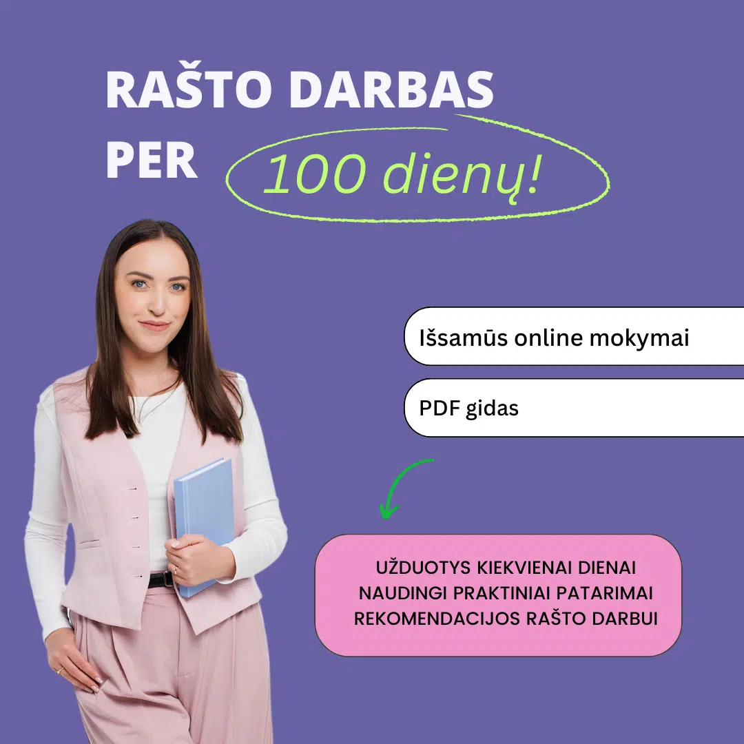 Online mokymai: rašto darbas per 100 dienų