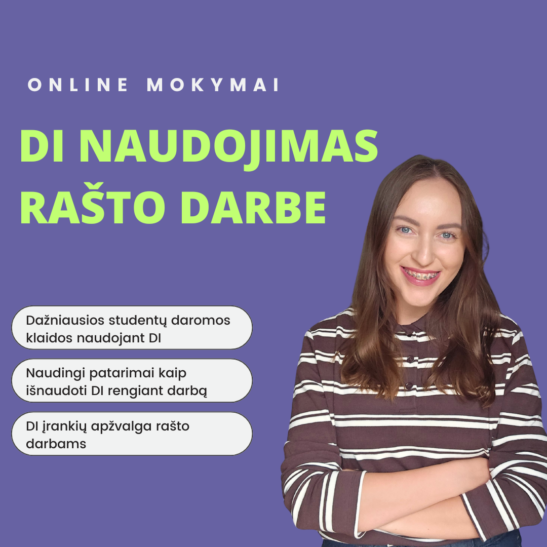 DI naudojimas rašto darbuose